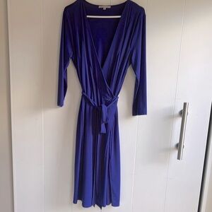 GAP Wrap Dress Pretty Purple Blue Knit Size L